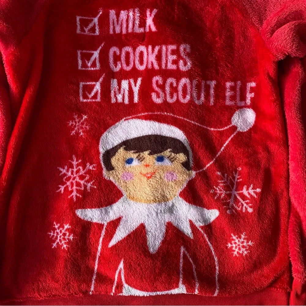 Elf on the shelf‎ Pajama Set Size Large Red Christmas Cozy